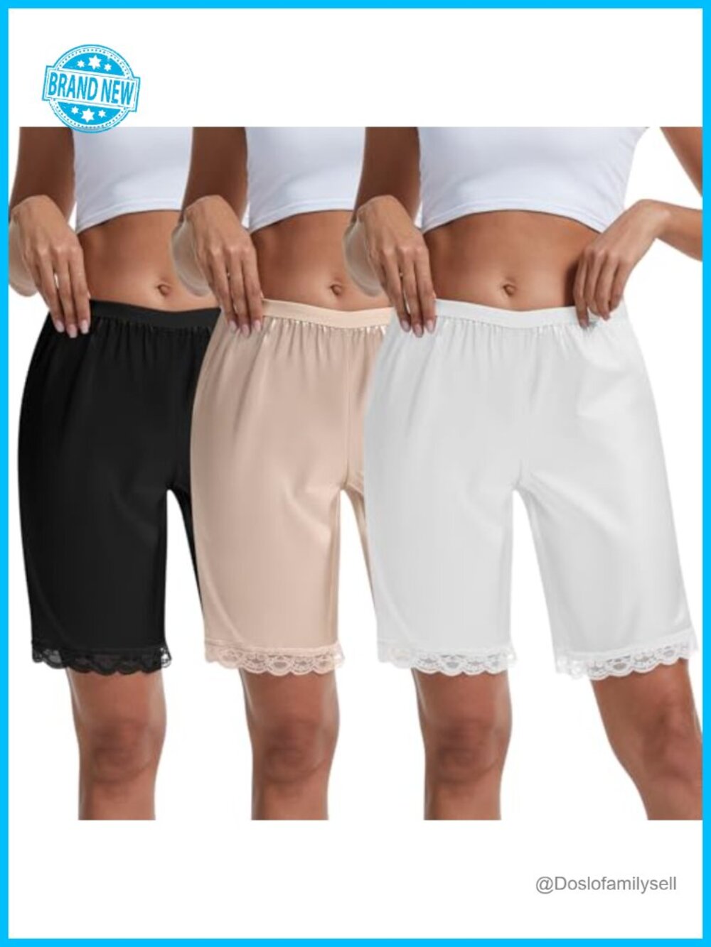 Women's Lace Trim Slip Shorts Under Dress Anti-Chafing Shapewear